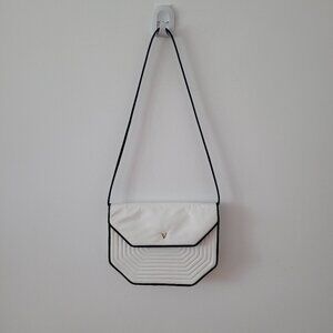 Vintage Genuine Leather Made in Italy 1980s/1970s Geometric Shoulder Bag/Purse